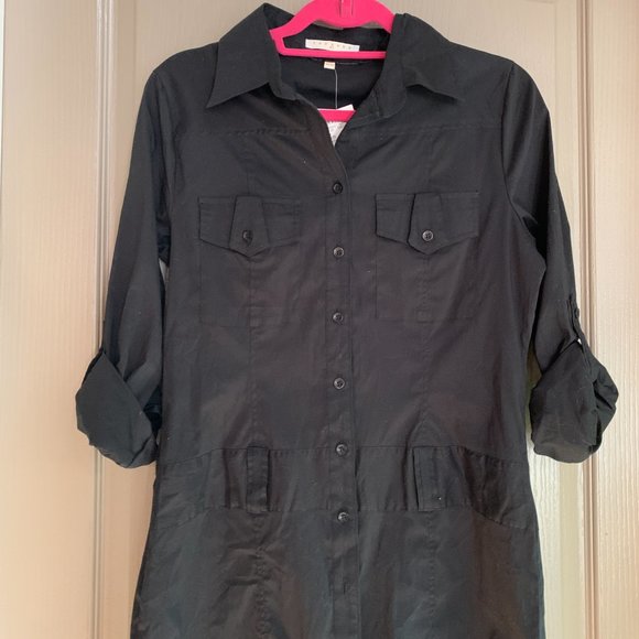 black button down shirt tunic - Picture 2 of 6